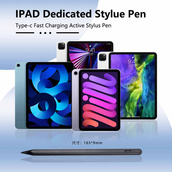 White Stylus Pen for iPad (2018 & Later) - Tilt Pressure, Magnetic Attachment, LED Battery Indicator, Type-C Rechargeable