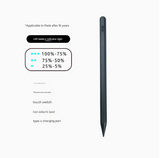 Black Stylus Pen for iPad (2018 & Later) - Tilt Pressure, Magnetic Attachment, LED Battery Indicator, Type-C Rechargeable