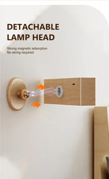 Yellow Touch-Control Dimmable Wooden LED Wall Light - Minimalist Design