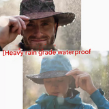 Light Blue Outdoor Waterproof Wide-Brim Rain Hat - Heavy-Duty Rain Protection