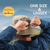 Military Green Outdoor UV Protection Wide-Brim Boonie Hat with Mesh Ventilation