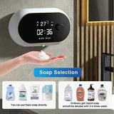 Black Wall-Mounted Automatic Foam Soap Dispenser with LED Display