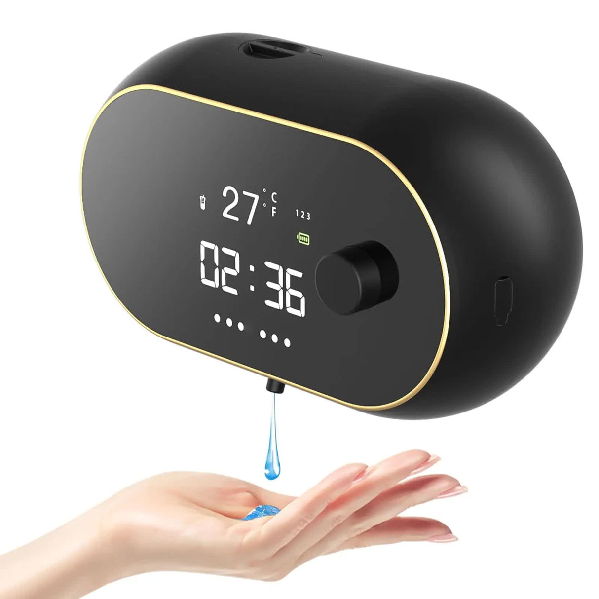 Black Gel Model Wall-Mounted Automatic Liquid Soap Dispenser with LED Display