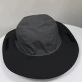 Grey Outdoor Waterproof Wide-Brim Rain Hat - Heavy-Duty Rain Protection