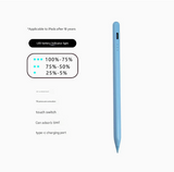 Blue Stylus Pen for iPad (2018 & Later) - Tilt Pressure, Magnetic Attachment, LED Battery Indicator, Type-C Rechargeable