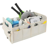 White Large Car Storage Organizer with Handles, 24x17.6x12.2 in, Collapsible