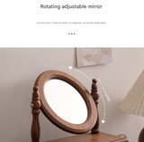 Love Shaped Mirror Cordate Wooden Tabletop Vanity Mirror, Elegant Design