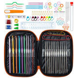 Orange 100-Piece Crochet Kit with Storage Case, for Beginners and Professionals