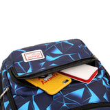 Blue Stylish 3-Piece Backpack Set with Unique Geometric Design