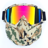 Camouflage Frame Faux Red Flake Sleek Black Full-Face Snow Goggles with Mirror Lens - Ultimate Protection and Comfort