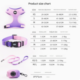 XS Purple-pink Adjustable Soft Pet Harness with Leash & Poop Bag Dispenser