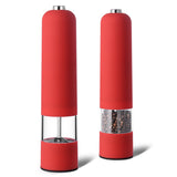 Red Elegant Red Electric Salt and Pepper Grinder - Modern and Compact for Effortless Seasoning