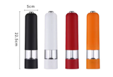 Black Elegant Red Electric Salt and Pepper Grinder - Modern and Compact for Effortless Seasoning