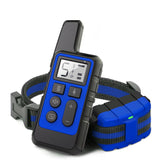 Blue Remote Dog Training Collar with Adjustable Shock and Vibration - Rechargeable, Waterproof, 2 Channels for Small to Large Dogs