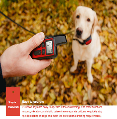 Red Remote Dog Training Collar with Adjustable Shock and Vibration - Rechargeable, Waterproof, 2 Channels for Small to Large Dogs