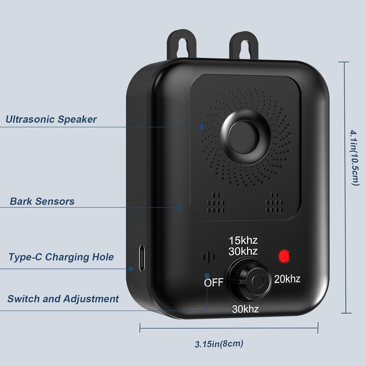 Ultrasonic Dog Repeller - Adjustable Frequency (15kHz-30kHz) for Training and Behavior Correction