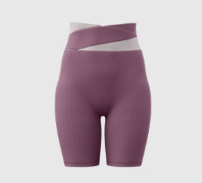 M Purple Color-Block High-Waist Yoga Shorts - Seamless Scrunch Butt Anti-Chafing Workout Shorts