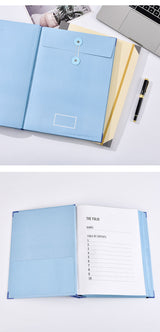 (Thick Version)Blue Accordion File Binder with 12 Envelopes - Durable Document Organizer