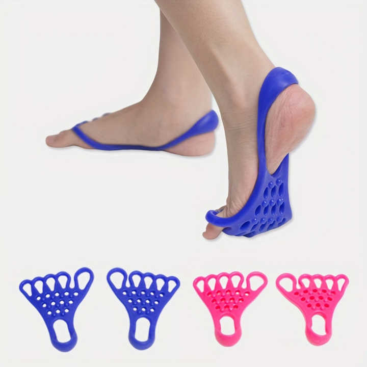 2 Pairs Pink Toe Separator and Foot Stretching Band - Arch Support, Bunion Corrector, and Foot Massage Tool