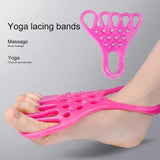 2 Pairs Pink Toe Separator and Foot Stretching Band - Arch Support, Bunion Corrector, and Foot Massage Tool - Rear View