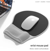 Black Ergonomic Silicone Mouse Wrist Rest Pad - Comfortable Hand Support for Keyboard and Mouse