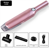 Pink Wireless Handheld Car Vacuum Cleaner - 8000Pa Suction, USB Rechargeable, Wet & Dry Use, Lightweight with Washable Filter, 40-Minute Runtime, Multi-Functional Brush Attachments