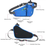 Blue Hydration Running Waist Pack - Waterproof Lightweight Sports Belt with Bottle Holder(Water bottles are filming props, not included) - 45-Degree Angle