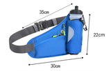 Dark Blue Hydration Running Waist Pack - Waterproof Lightweight Sports Belt with Bottle Holder(Water bottles are filming props, not included) - Top-Down View