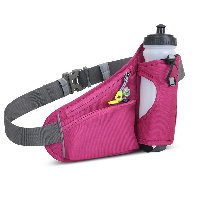 Rose Red Hydration Running Waist Pack - Waterproof Lightweight Sports Belt with Bottle Holder(Water bottles are filming props, not included)