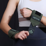 1 Pair Dark Green Heavy-Duty Gym Wrist Wraps for Weightlifting, Powerlifting, and Injury Prevention