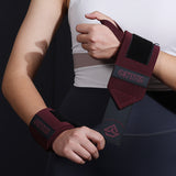 1 Pair Claret Heavy-Duty Gym Wrist Wraps for Weightlifting, Powerlifting, and Injury Prevention