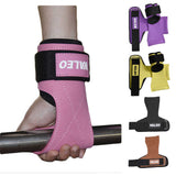 1 Pair Purple Durable Gym Palm Guard with Ultra-fiber Leather for Heavy Lifting - Wrist Support Straps for Pull-ups and Deadlifts - Front View