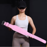 Size S Pink Professional Weightlifting Belt with Sponge Padding for Deep Squat and Deadlift - Men and Women Fitness Support - Side View