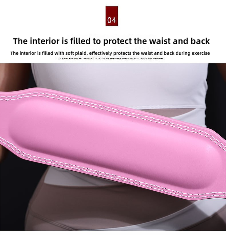 Size S Pink Professional Weightlifting Belt with Sponge Padding for Deep Squat and Deadlift - Men and Women Fitness Support