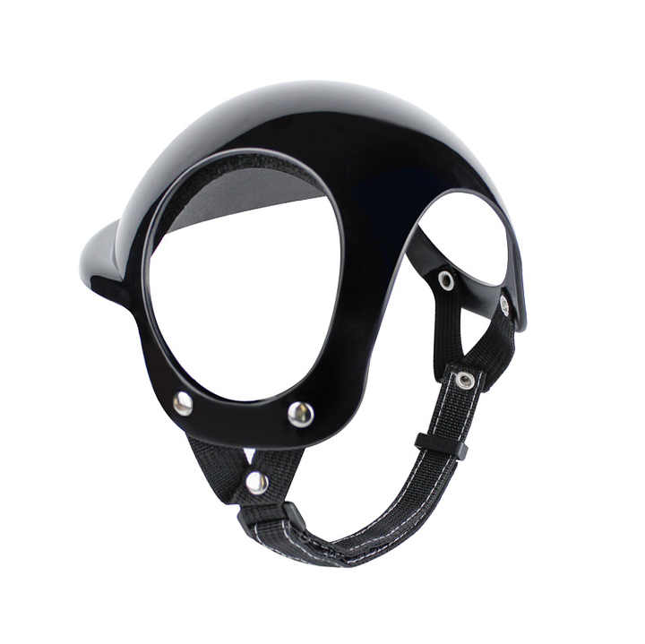 Size M Black Pet Safety Helmet - Stylish Protective Headgear for Dogs