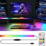 2 Pcs RGB LED Gaming Light Bar - Dual Color Temperature & Adjustable RGB Effects, USB-Powered Backlight for Monitors, Remote & Button Control, 30cm Lightweight Design