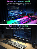 2 Pcs RGB LED Gaming Light Bar - Dual Color Temperature & Adjustable RGB Effects, USB-Powered Backlight for Monitors, Remote & Button Control, 30cm Lightweight Design