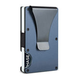 2 Pcs Dark Blue Aluminum Alloy RFID Blocking Wallet - Compact, Lightweight Credit Card Holder and Money Clip