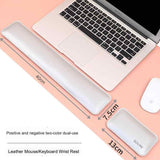 Orange And Grey (Keyboard Wrist Guard + Mouse Wrist Guard) Premium Dual-Sided PU Leather Keyboard Wrist Rest and Mouse Pad Set - Ergonomic Support for Comfortable Typing and Mouse Use