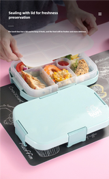 Pink Kids' Lunch Box with Compartments - BPA-Free Microwave Safe Bento Box for School Meals