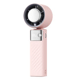 Pink Portable Turbo Handheld USB Rechargeable Fan with Digital Speed Display - High-Speed Cooling Fan for Outdoor Use