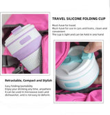 2 Pcs Purple Collapsible Silicone Coffee Cup - Portable, Food-Grade, Microwave & Freezer Safe Travel Mug(Combination pack of the same color)