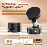 Black Magnetic Phone Mount for Cars and Home, 360° Rotating Magnetic Stand with PC Mirror Sticker