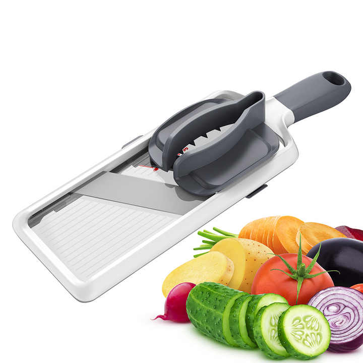 Grey Multi-Function Vegetable Cutter, Potato Slicer, Fruit Slicing Machine, Grater for Carrots & More