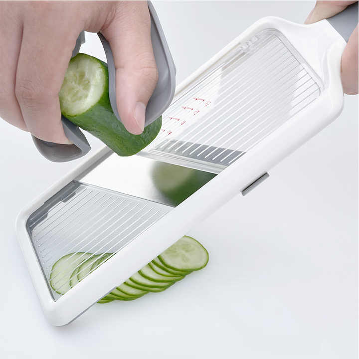 Grey Multi-Function Vegetable Cutter, Potato Slicer, Fruit Slicing Machine, Grater for Carrots & More