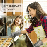 Grey 6-Piece Set Silicone Oven Mitts & Pot Holders Set - Heat-Resistant, Non-Slip, Comfortable, and Stylish Kitchen Essentials for Cooking & Baking