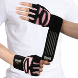 Size M Black And Pink Breathable Anti-Slip Gym Gloves for Workout and Weightlifting - Durable, Adjustable Fitness Gloves for Men and Women