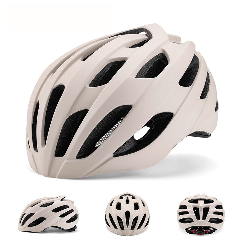 Off White Summer Cycling Helmet for Men and Women - Lightweight, Breathable Road Bike Helmet with Ventilation and Safety Features