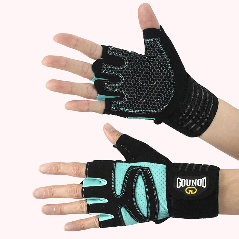 Size S Black And Blue Breathable Anti-Slip Gym Gloves for Workout and Weightlifting - Durable, Adjustable Fitness Gloves for Men and Women