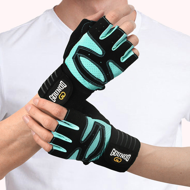 Size S Black And Blue Breathable Anti-Slip Gym Gloves for Workout and Weightlifting - Durable, Adjustable Fitness Gloves for Men and Women